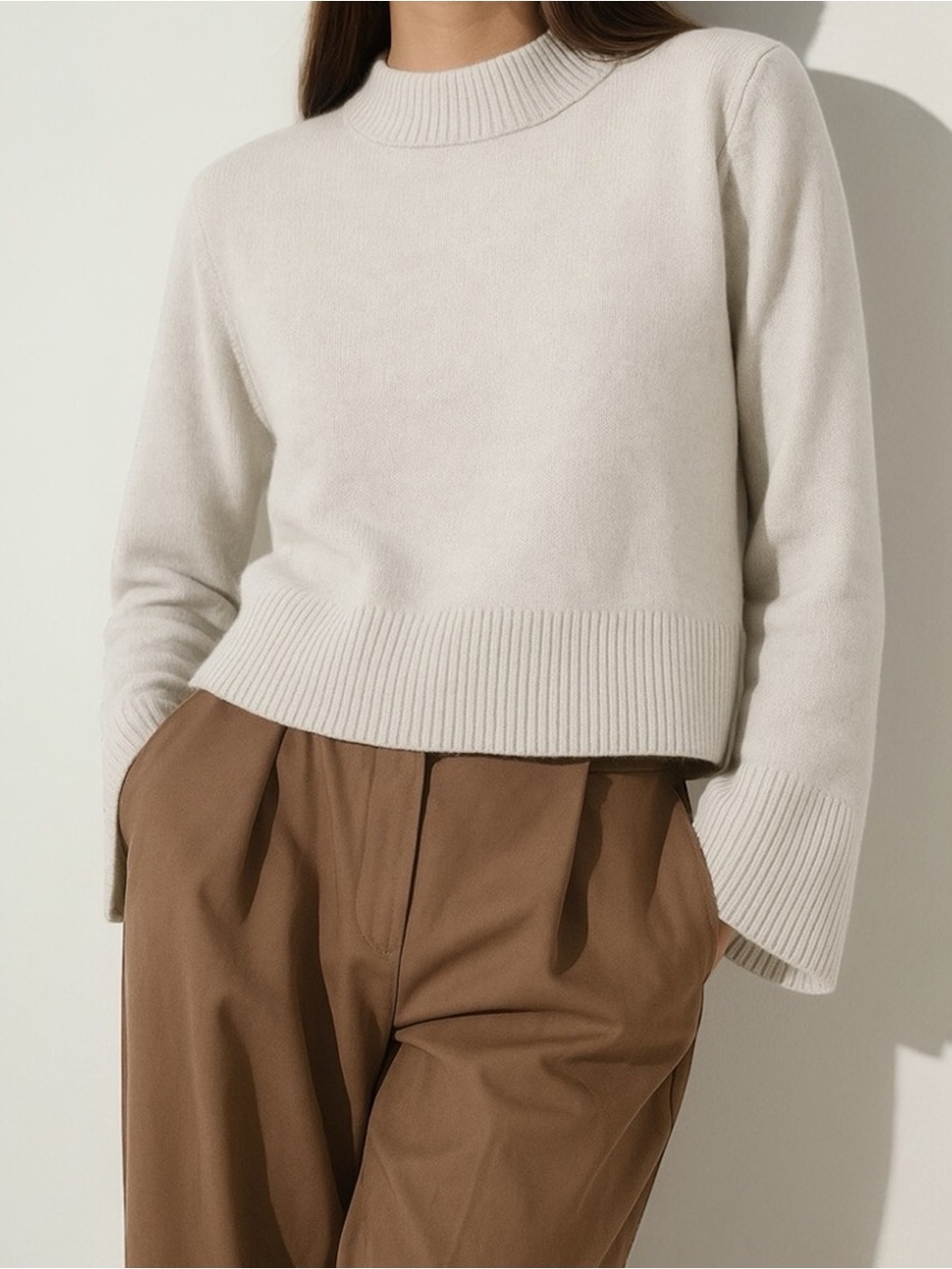 The Reset - The‎ Cult Wool Cashmere-blend Crew Sweater - Oatmilk